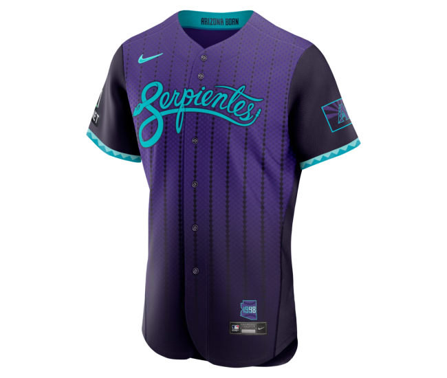 Arizona Diamondbacks Nike City Connect Authentic Sponsor Patch Jersey Purple