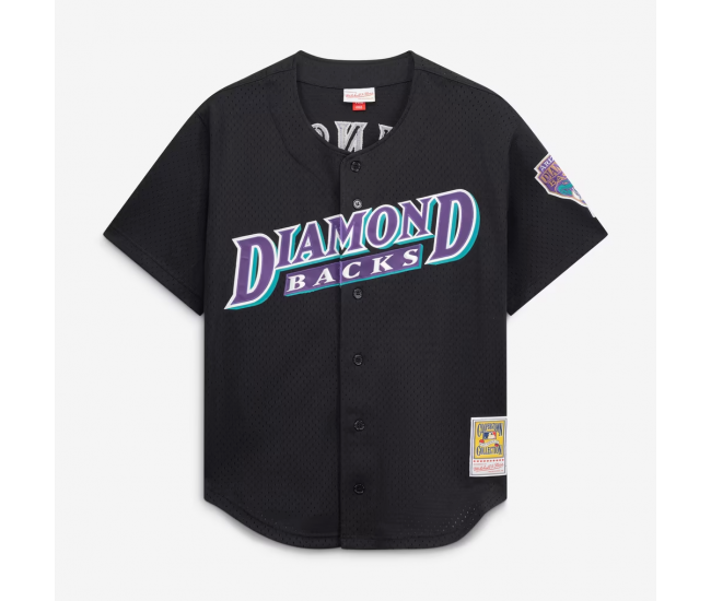 Randy Johnson Arizona Diamondbacks Mitchell & Ness Cooperstown Collection Mesh Batting Practice Button Up Jersey Black