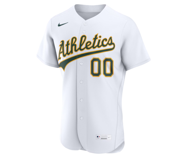 Athletics Nike Home Authentic Custom Jersey White