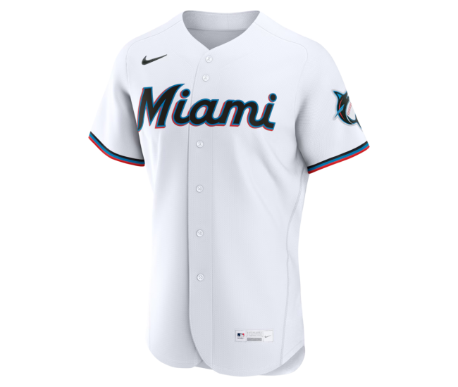 Miami Marlins Nike Home Authentic Custom Jersey White