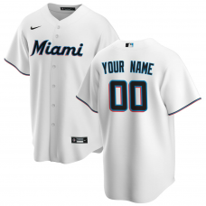 Miami Marlins Nike Home Replica Custom Jersey White Miami Marlins Nike Home Replica Custom Jersey White