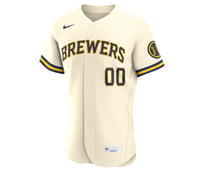 Milwaukee Brewers Nike Home Authentic Custom Jersey Cream