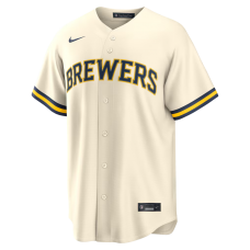 Milwaukee Brewers Nike Home Replica Custom Jersey Cream Milwaukee Brewers Nike Home Replica Custom Jersey Cream