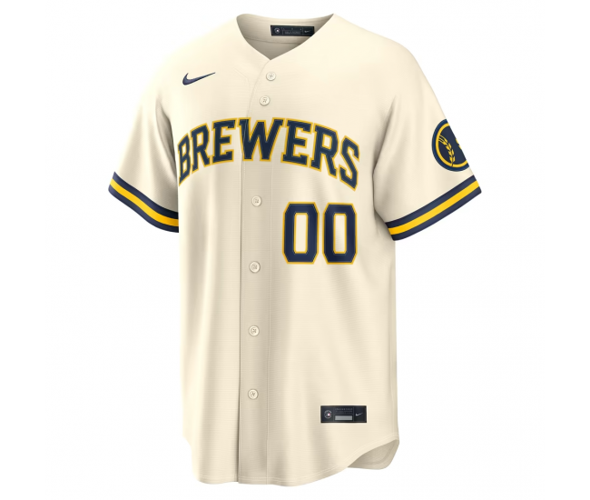 Milwaukee Brewers Nike Home Stadium Custom Jersey Cream