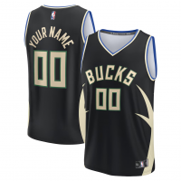 Milwaukee Bucks Fanatics Custom Fast Break Jersey Statement Edition Black