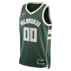 Milwaukee Bucks Nike Unisex Swingman Custom Jersey Hunter Green Icon Edition