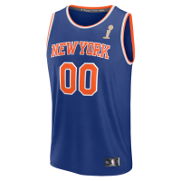 New York Knicks Fanatics 2026 NBA Finals Champions Fast Break Custom Jersey Icon Edition Blue