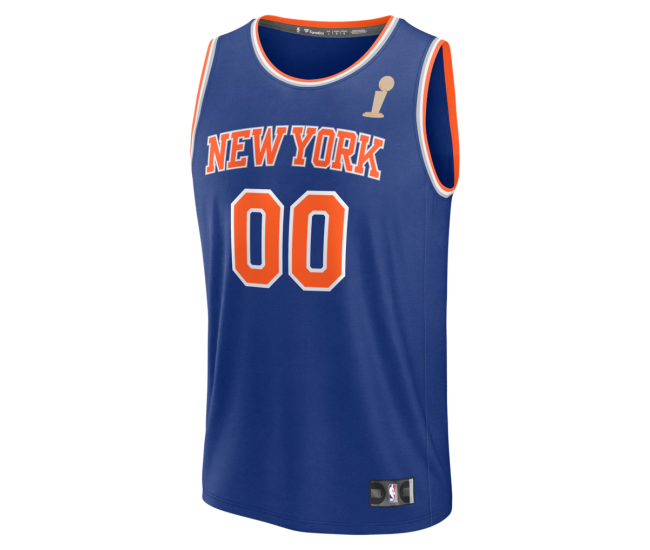 New York Knicks Fanatics 2026 NBA Finals Champions Fast Break Custom Jersey Icon Edition Blue