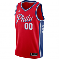 Philadelphia 76ers Jordan Brand Swingman Custom Jersey Statement Edition Red