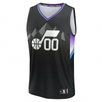 Utah Jazz Fanatics Fast Break Custom Jersey Statement Edition Black