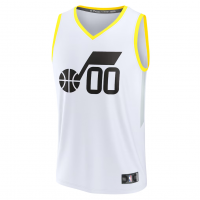 Utah Jazz Fanatics Fast Break Custom Replica Jersey Association Edition White