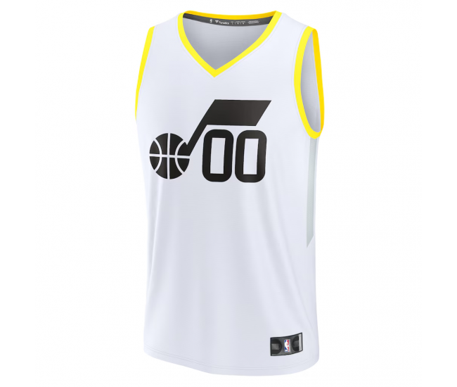 Utah Jazz Fanatics Fast Break Custom Replica Jersey Association Edition White