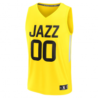 Utah Jazz Fanatics Fast Break Replica Custom Jersey Icon Edition Yellow