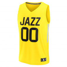 Utah Jazz Fanatics Fast Break Replica Custom Jersey Icon Edition Yellow