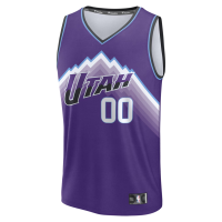 Utah Jazz Fanatics Fast Break Replica Custom Jersey Purple Icon Edition