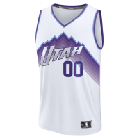 Utah Jazz Fanatics Fast Break Replica Custom Jersey White Association Edition