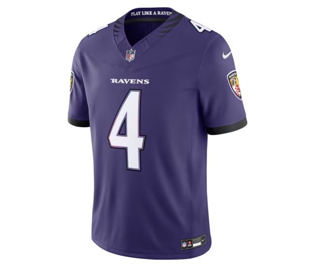 Zay Flowers Baltimore Ravens Nike Team Vapor F.U.S.E. Stitched Limited Jersey Purple