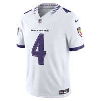 Zay Flowers Baltimore Ravens Nike Vapor F.U.S.E. Stitched Limited Jersey White