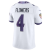 Zay Flowers Baltimore Ravens Nike Vapor F.U.S.E. Stitched Limited Jersey White