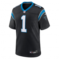 Number 1 Groom Carolina Panthers Nike Game Jersey Black