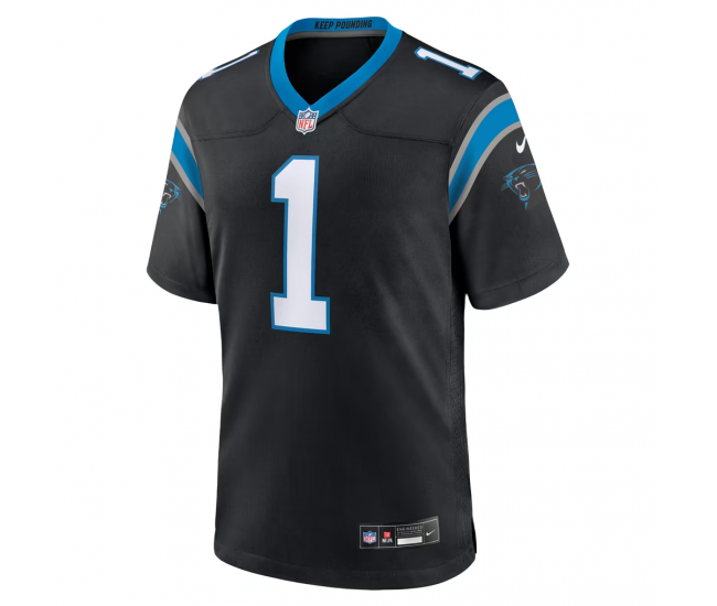 Number 1 Groom Carolina Panthers Nike Game Jersey Black