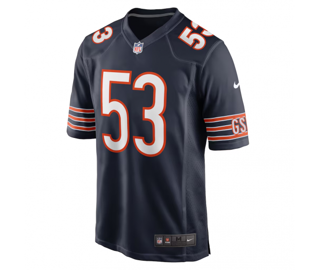 TJ Edwards Chicago Bears Nike Game Player Jersey Navy