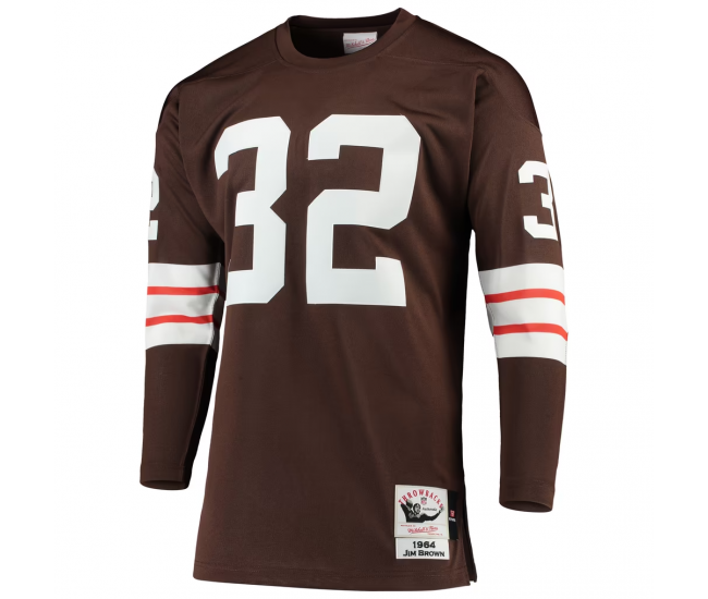 Jim Brown Cleveland Browns 1964 Mitchell & Ness Authentic Throwback Retired Player Jersey Brown