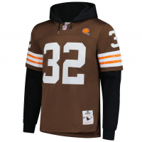 Jim Brown Cleveland Browns Mitchell & Ness Player Name & Number Hoodie Legacy Jersey Brown