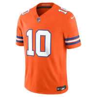 Bo Nix Denver Broncos Nike Alternate Mile High Collection 1977 Throwback Vapor F.U.S.E. Stitched Limited Jersey Orange
