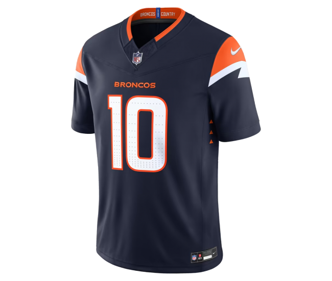 Bo Nix Denver Broncos Nike Alternate Vapor F.U.S.E. Stitched Limited Jersey Navy
