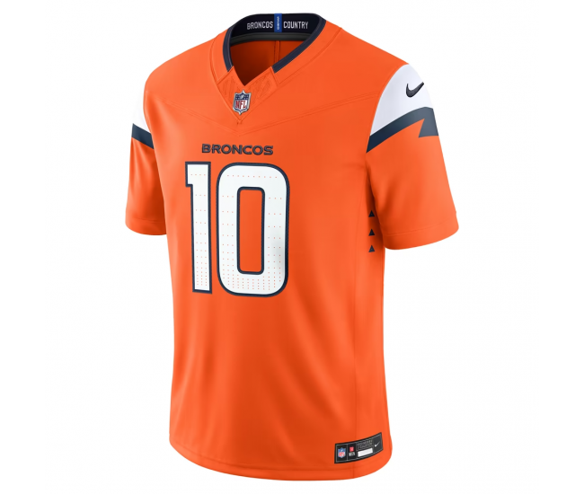Bo Nix Denver Broncos Nike Team Vapor F.U.S.E. Stitched Limited Jersey Orange