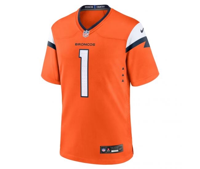 Number 1 Groom Denver Broncos Nike Game Jersey Orange