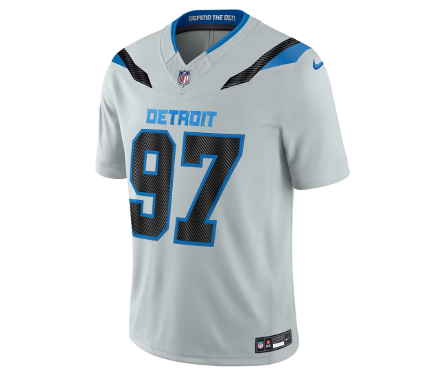 Aidan Hutchinson Detroit Lions Nike 2026 Rivalries Collection Stitched Limited Jersey Silver