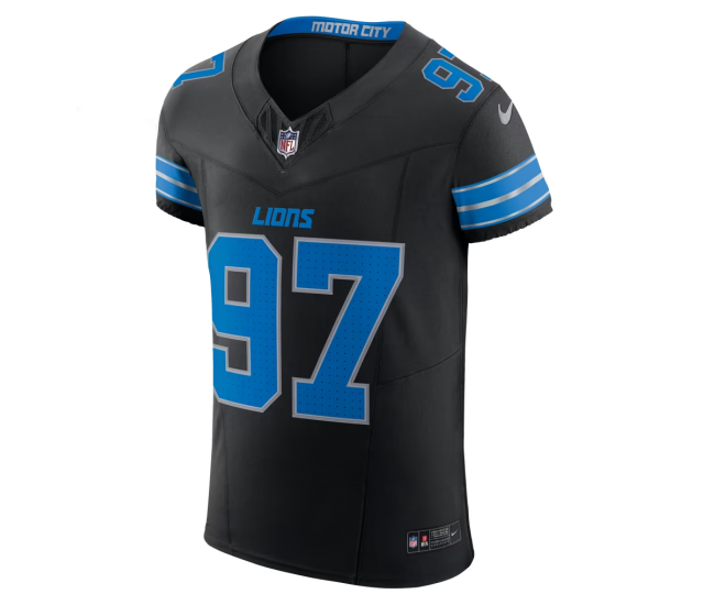 Aidan Hutchinson Detroit Lions Nike Alternate Vapor F.U.S.E. Elite Jersey Black