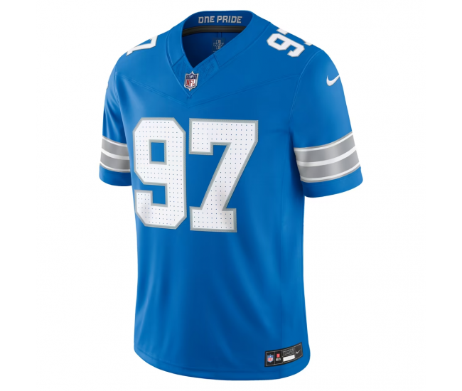 Aidan Hutchinson Detroit Lions Nike Team Vapor F.U.S.E. Stitched Limited Jersey Blue
