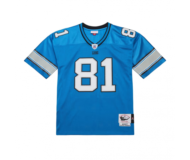 Calvin Johnson Detroit Lions Mitchell & Ness 2007 Authentic Throwback Retired Player Jersey Blue