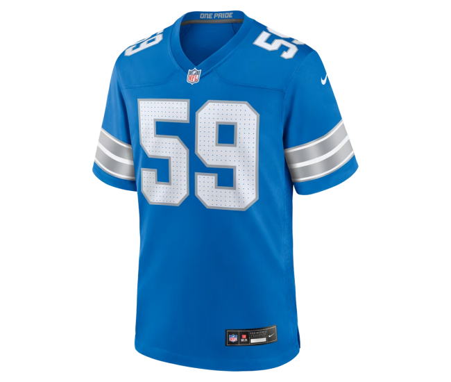 Giovanni Manu Detroit Lions Nike Team Game Jersey Blue