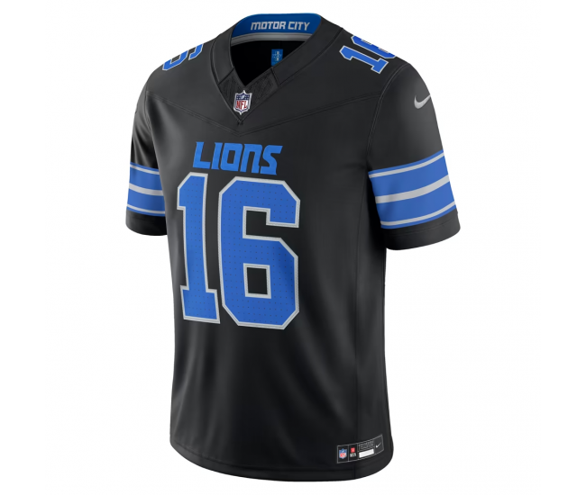 Jared Goff Detroit Lions Nike Alternate Vapor F.U.S.E. Stitched Limited Jersey Black