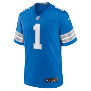 Number 1 Groom Detroit Lions Nike Game Jersey Blue