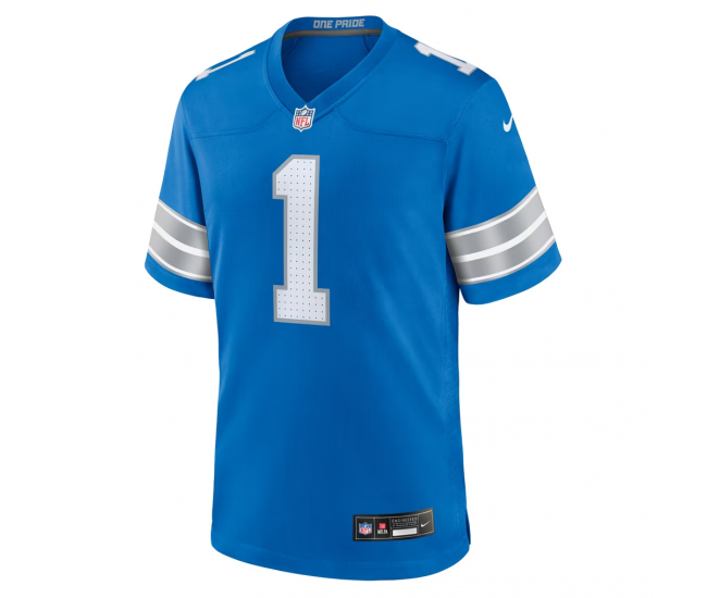 Number 1 Groom Detroit Lions Nike Game Jersey Blue