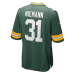 Nick Niemann Green Bay Packers Nike Team Game Jersey Green