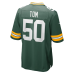Zach Tom Green Bay Packers Nike Game Player Jersey Green