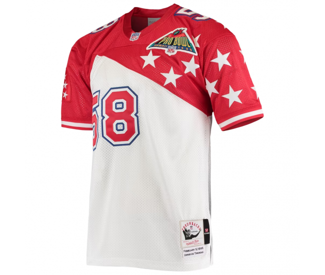 Derrick Thomas AFC Mitchell & Ness 1995 Pro Bowl Authentic Jersey White Red