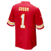Number 1 Groom Kansas City Chiefs Nike Game Jersey Red
