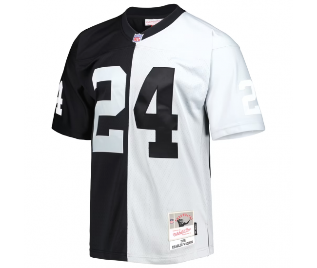 Charles Woodson Las Vegas Raiders Mitchell & Ness 1998 Split Legacy Replica Jersey Black Silver