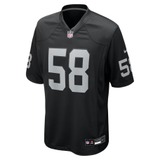 Jackson Powers-Johnson Las Vegas Raiders Nike Team Game Jersey Black Jackson Powers-Johnson Las Vegas Raiders Nike Team Game Jersey Black