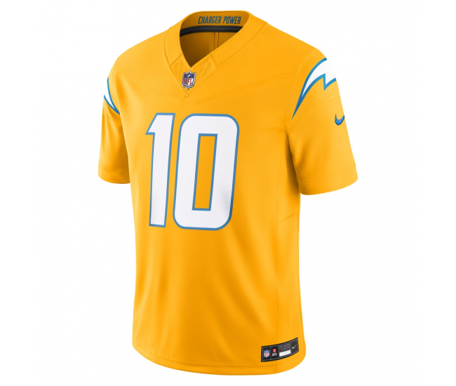 Justin Herbert Los Angeles Chargers Nike Alternate Charger Power Vapor F.U.S.E. Limited Jersey Gold
