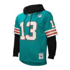 Dan Marino Miami Dolphins Mitchell & Ness Player Name & Number Hoodie Legacy Jersey Aqua Dan Marino Miami Dolphins Mitchell & Ness Player Name & Number Hoodie Legacy Jersey Aqua