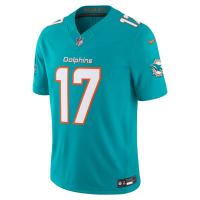 Jaylen Waddle Miami Dolphins Nike Team Vapor F.U.S.E. Stitched Limited Jersey Aqua
