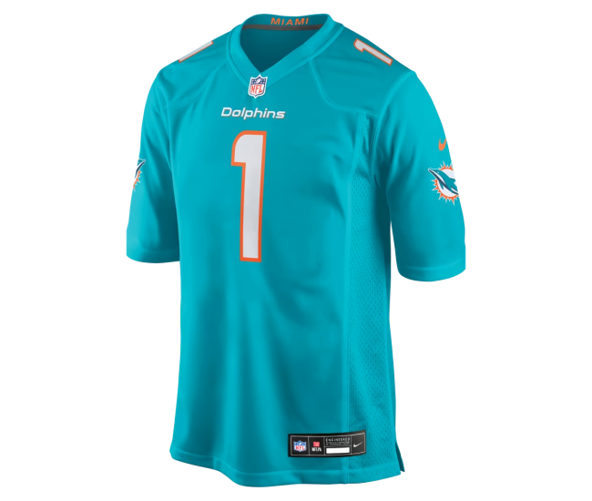Number 1 Groom Miami Dolphins Nike Game Jersey Aqua